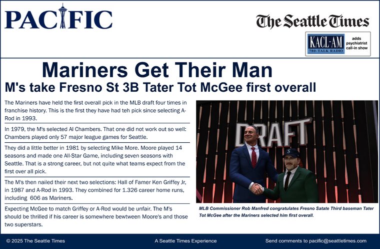 Mariners draft Tater Tot McGee