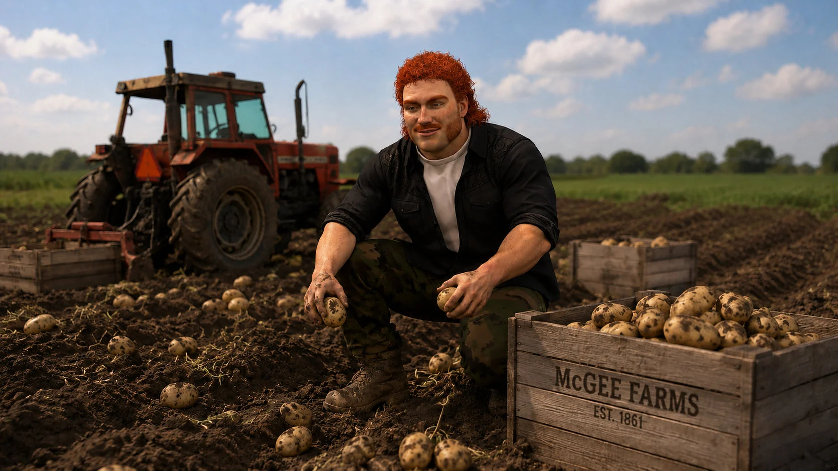 Tater Tot McGee on the McGee family potato farm