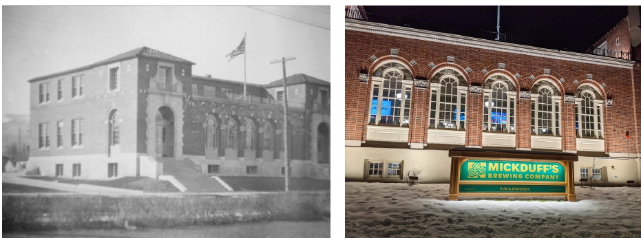 The 1928 Federal Building and MickDuff’s Brewing Company in Sandpoint