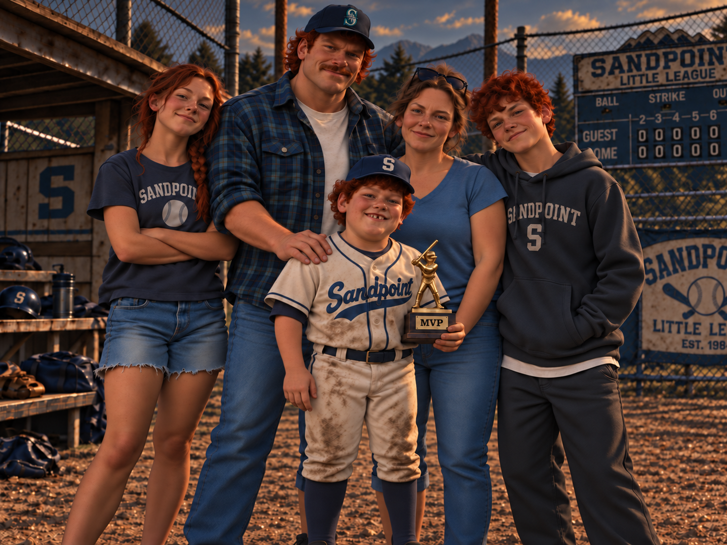 Ten-year-old Tater Tot McGee with family